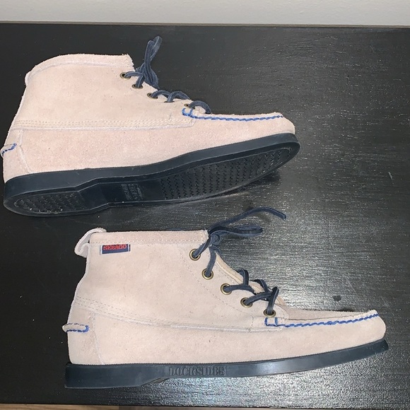 Anthropologie Sebago Docksides Beacon Taupe Suede Ankle Boot Bootie Women’s 6M. - Picture 5 of 9